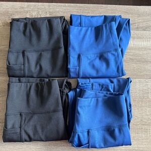 4 - Black and Blue Starting Poiny Leggings Large